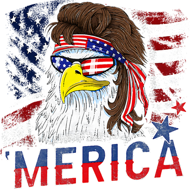 Merica Bald Eagle Mullet 4th Of July American Flag Patriotic Women's Hoodie