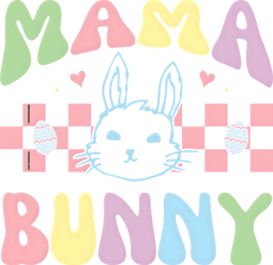 Mama Bunny Retro Colorful Cute Holiday Ceramic Ornament