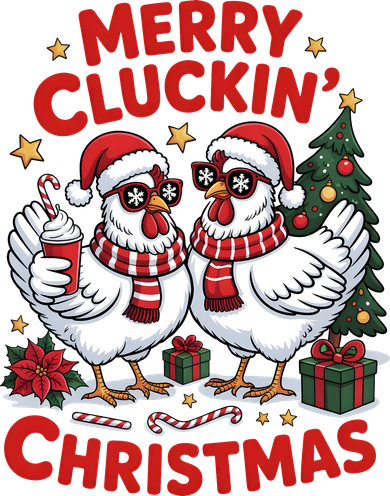 Merry Cluckin Christmas Chicken Funny Women's T-Shirt