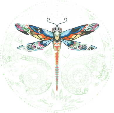 Magical Colorful Dragonfly Tribal Mandala Kids Long Sleeve Shirt