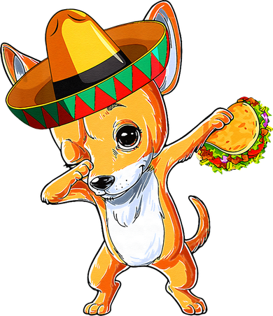 Mexican Chihuahua Dog Dabbing Sombrero Taco Cinco De Mayo Toddler Hoodie