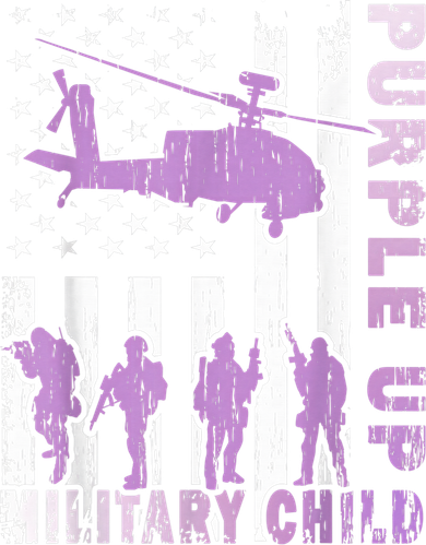 Military Child Shirt Purple Up American Flag Helicopter Kid Women's Tank Top
