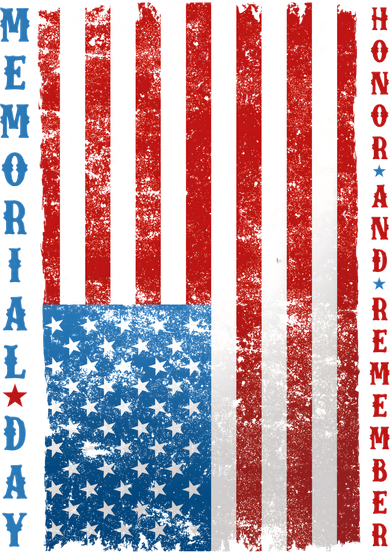 Memorial Day Honor And Remember Distressed USA American Flag T-Shirt