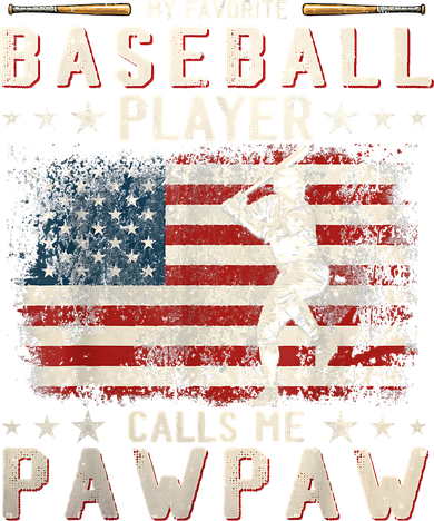 My Favorite Baseball Player Calls Me Pawpaw Flag Father Day Women's T-Shirt