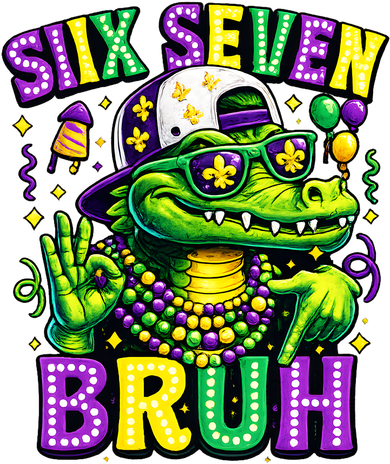 Mardi Gras 67 Six Seven Bruh Mardigator Alligator 6-7 Women's Hoodie