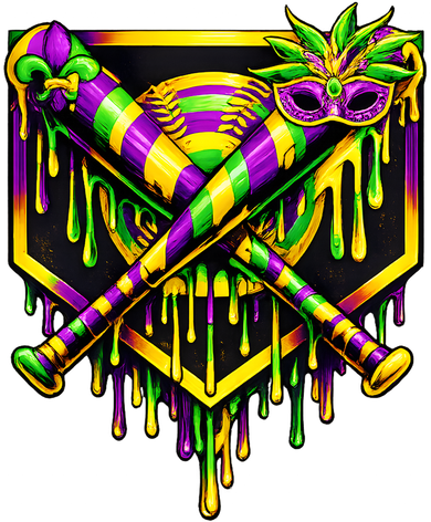 Mardi Gras Ice Cream Drip Baseball Toddler Sweatshirt