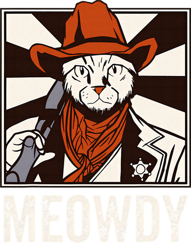 Meowdy Howdy Cat Kitten Country Western Yeehaw Button