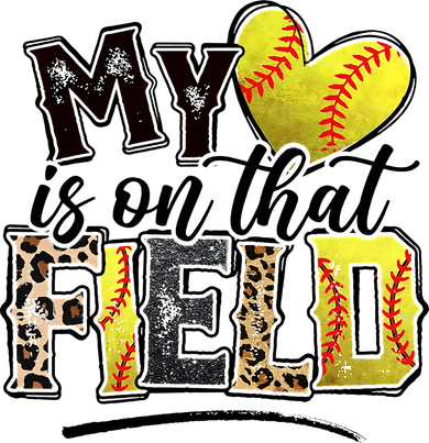 My Heart On That Field Leopard Softball Mama Mom Mothers Day Kids T-Shirt