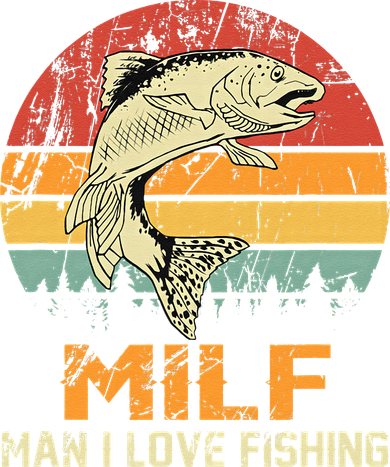 Milf Man I Love Fishing Funny Fish Vintage Outfit Backpack