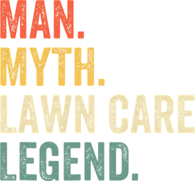 Man Myth Lawn Care Legend Funny Mowing Gardener Dad Retro Doggie Tank