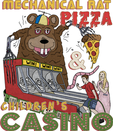 Mechanical Rat Pizza & Child Casino Kids Hoodie