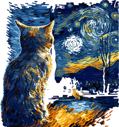 Majestic Starry Night Cat Coaster