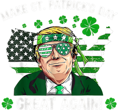 Make St Patrick's Day Great Again Trump Us Flag Irish Clover Gift Kids Sweatshirt