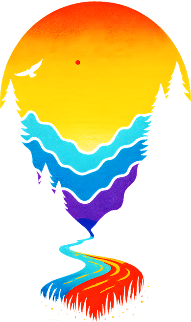 Mountain Stream Sunset Wilderness Hoodie