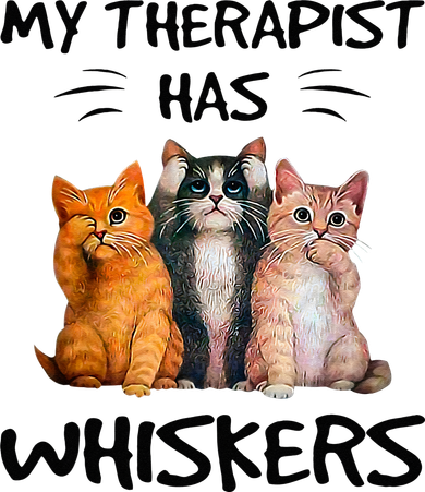 My Therapist Has Whiskers Funny Cat Lovers Kids T-Shirt