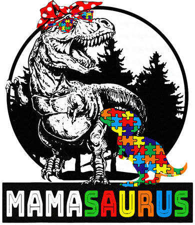 Mamasaurus T Rex Dinosaur Mama Saurus Autism Awareness Doggie Tank