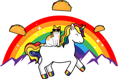 Magical Unicorn Cat Taco Rainbow Women's Hoodie