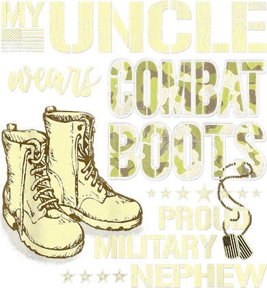 My Uncle Wears Combat Boots Dog Tags Proud Military Nephew Women's Long Sleeve Shirt