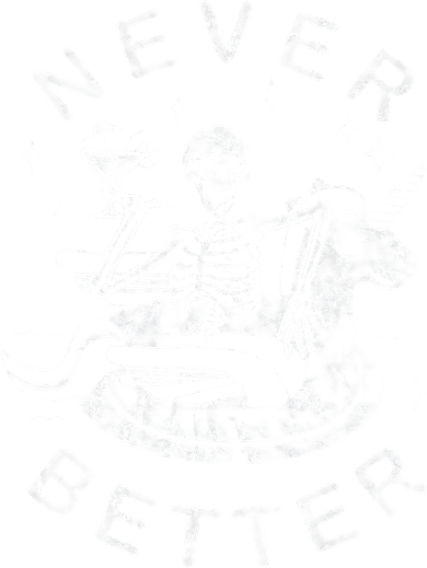 Never Better Chilling Skeleton Unicorn Swimming Float Tank Top