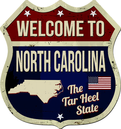 North Carolina Vintage Metal Road Sign Logo Button