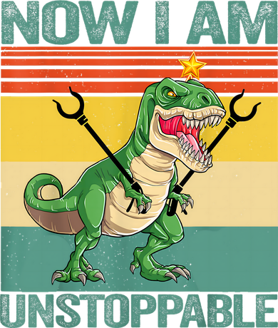 Now I Am Unstoppable TRex Funny Dinosaur Retro Vintage Ceramic Ornament