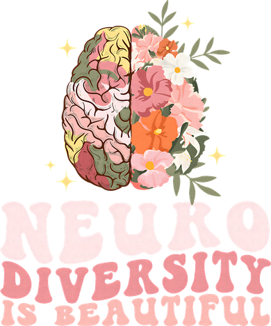 Neurodiversity Is Beautiful Floral Brain Groovy Mousepad