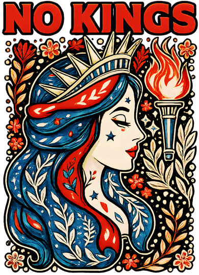 No Kings Retro Illustration Women's T-Shirt