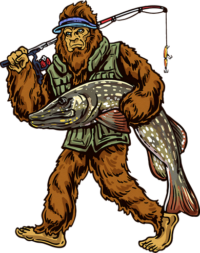Northern Pike Fishing Bigfoot Hunting Fishermen Doggie Tank