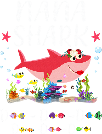 Nana Shark, Funny Mother's Day Floral Gift Baby Bodysuit