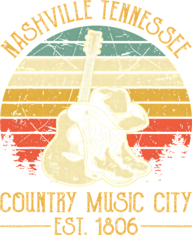 Nashville Tennessee Country Music City Boots Hat Guitar Women's Hoodie