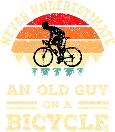 Never Underestimate An Old Guy On A Bicycle Funny Cycling Magnet