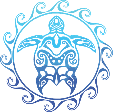 Ocean Blue Tribal Hawaiian Sea Turtle Women's T-Shirt