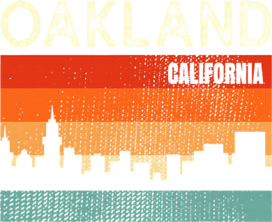 Oakland California Town Skyline Long Sleeve Shirt