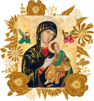 Our Lady Of Perpetual Help Blessed Mother Mary Catholic Icon Gift Coaster