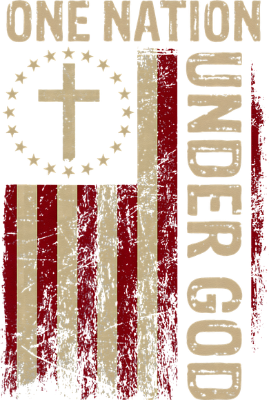 One Nation Under God Flag 4th Of July Patriotic Christian Polo