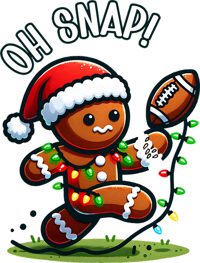 Oh Snap Gingerbreadman Christmas Football  Bucket Hat