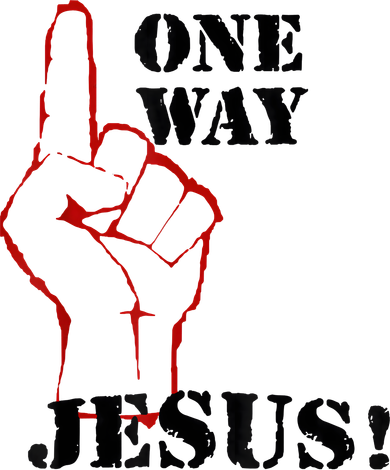 One Way Jesus People Christian Revolution Finger Up Retro T-Shirt