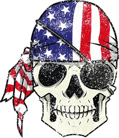 Pirate 4th of July Distressed USA Skull American Flag Toddler Hoodie