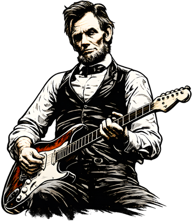 President Abraham Lincoln Abe Playing Guitar Women's T-Shirt