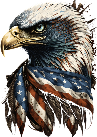 Patriotic Bald Eagle 4th Of July USA American Flag Kids T-Shirt
