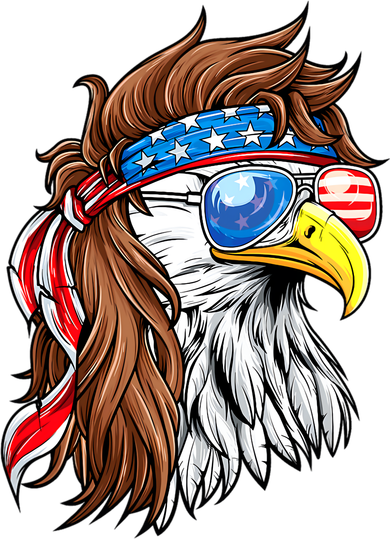 Patriotic Bald Eagle Mullet USA American Flag 4th Of July Toddler T-Shirt