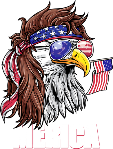 Patriotic Bald Eagle Mullet USA American Flag 4th Of July Toddler T-Shirt