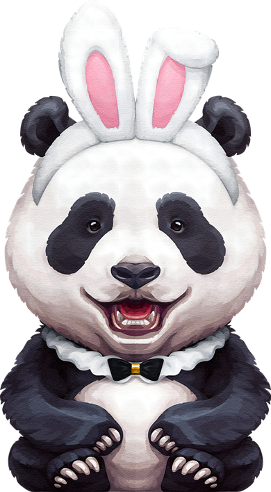 Panda Bear In The Easter Bunny Costume Polo