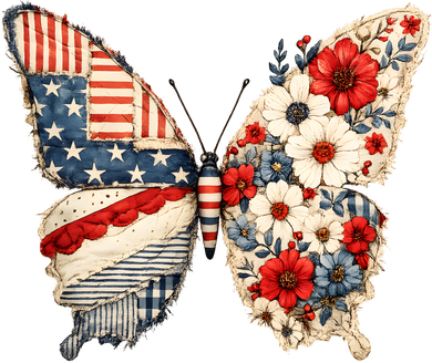Patriotic Butterfly Kids Long Sleeve Shirt