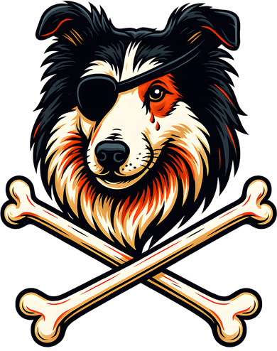 Pirate Collie Crossbones Cute Dog Funny Women's Hoodie