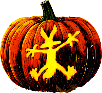 Pumpkin Cartoon Splat Button