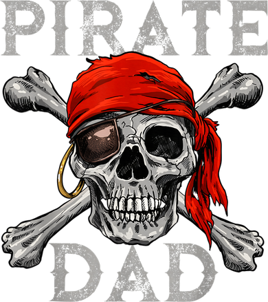 Pirate Dad Shirt Jolly Roger Skull & Crossbones Flag Polo