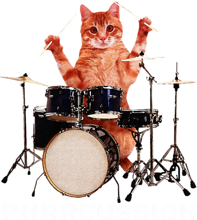 Purrcussion Funny Cat Drummer On Drum Set Percussion Pun Tote Bag