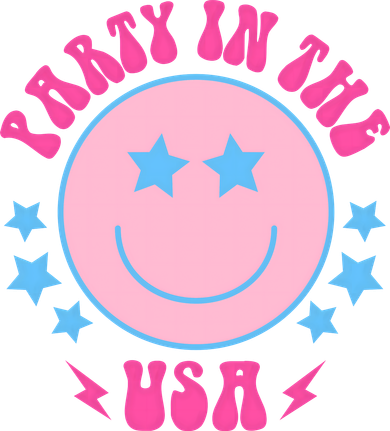 Party In The USA Retro Star Smile Women's Long Sleeve Shirt