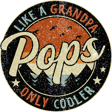 Pops Like A Grandpa Only Cooler Vintage Retro Fathers Day Toddler T-Shirt